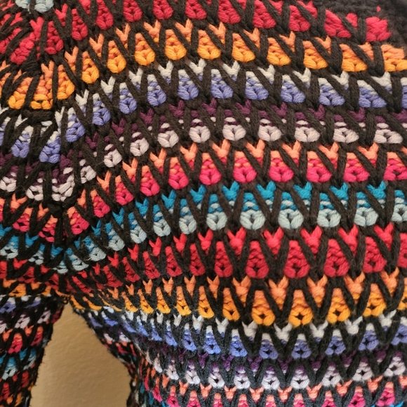 Vibrant Coldwater Creek Knit cardigan with a multicolor pattern size small - Picture 4 of 7